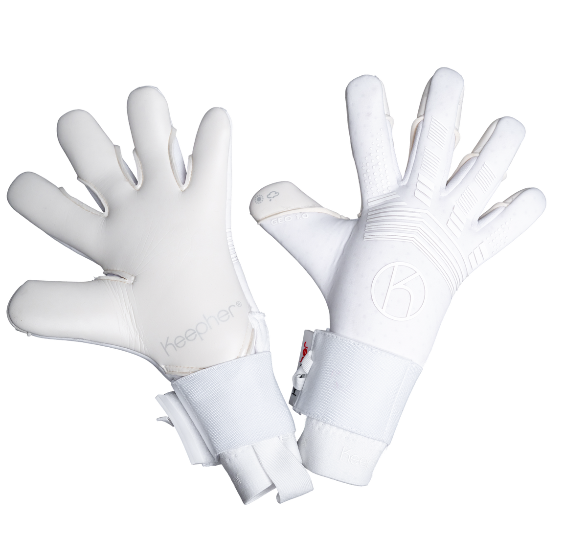 KeepHer GEO goalkeeper gloves, palm and backhand
